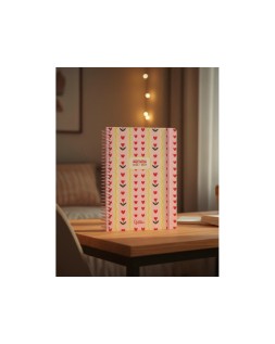 Agenda escolar liderpapel 26-27 espiral cottage dia pagina a5 bilingue 80g papel fsc rosa corazones