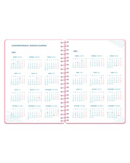 Agenda escolar liderpapel 26-27 espiral cottage semana vista a5 bilingue 80g papel fsc rosa fresas