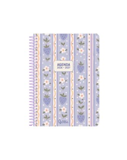 Agenda escolar liderpapel 26-27 espiral cottage diseños surtidos bilingüe 80 g papel fsc expositor 8 unidades