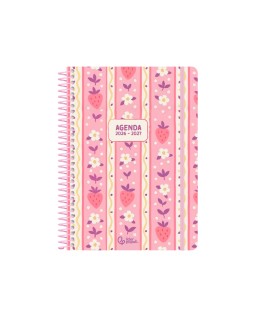 Agenda escolar liderpapel 26-27 espiral cottage diseños surtidos bilingüe 80 g papel fsc expositor 8 unidades