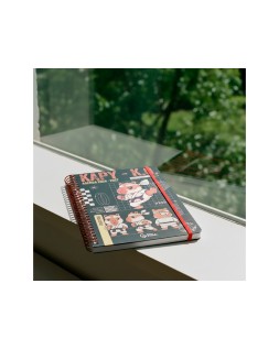 Agenda escolar liderpapel 26-27 espiral sports dia pagina a5 bilingue 80g papel fsc negro capibara