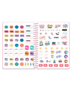 Agenda escolar liderpapel 26-27 espiral military dia pagina a5+ bilingue 80g papel fsc rosa