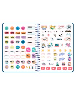 Agenda escolar liderpapel 26-27 espiral military dia pagina a6+ bilingue 80g papel fsc azul