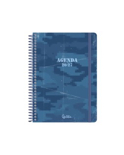 Agenda escolar liderpapel 26-27 espiral military diseñossurtidos bilingüe 80g papel fsc expositor 12 unidades