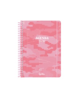 Agenda escolar liderpapel 26-27 espiral military diseñossurtidos bilingüe 80g papel fsc expositor 12 unidades