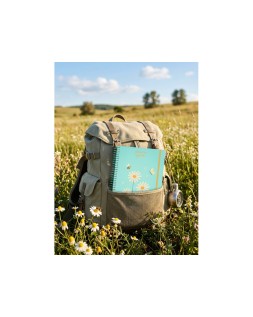 Agenda escolar liderpapel 26-27 espiral flowers dia pagina a5+ bilingue 80g papel fsc azul