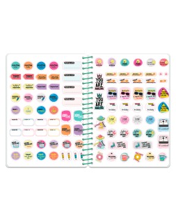 Agenda escolar liderpapel 26-27 espiral flowers dia pagina a6+ bilingue 80g papel fsc blanco