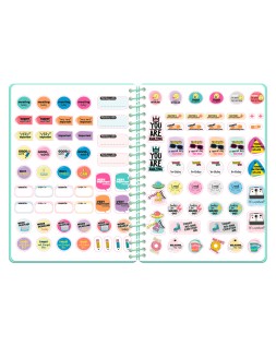 Agenda escolar liderpapel 26-27 espiral flowers dia pagina a6+ bilingue 80g papel fsc azul