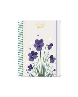 Agenda escolar liderpapel 26-27 espiral flowers diseños surtidos bilingüe 80g papel fsc expositor 9 unidades