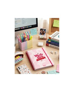 Agenda escolar liderpapel 26-27 espiral graphic dia pagina a5+ bilingue 80g papel fsc modo diva