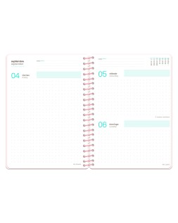 Agenda escolar liderpapel 26-27 espiral graphic dia pagina a5+ bilingue 80g papel fsc rosa