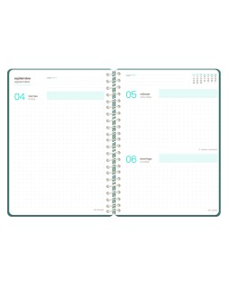 Agenda escolar liderpapel 26-27 espiral pattern dia pagina a5+ bilingue 80g papel fsc cuadricula