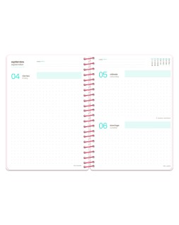 Agenda escolar liderpapel 26-27 espiral graphic dia pagina a6 bilingue 80g papel fsc modo diva
