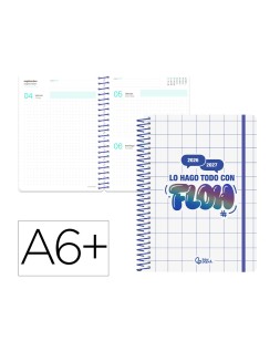 Agenda escolar liderpapel 26-27 espiral graphic dia pagina a6 bilingue 80g papel fsc flow