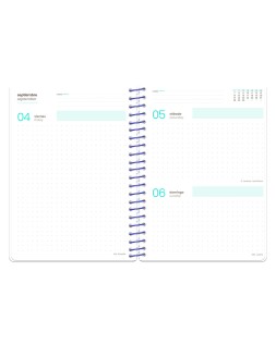 Agenda escolar liderpapel 26-27 espiral graphic dia pagina a6 bilingue 80g papel fsc flow