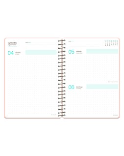 Agenda escolar liderpapel 26-27 espiral pattern dia pagina a6 bilingue 80g papel fsc waves