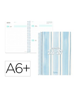 Agenda escolar liderpapel 26-27 espiral pattern dia pagina a6 bilingue 80g papel fsc lineas