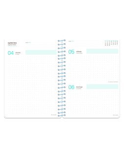 Agenda escolar liderpapel 26-27 espiral pattern dia pagina a6 bilingue 80g papel fsc lineas