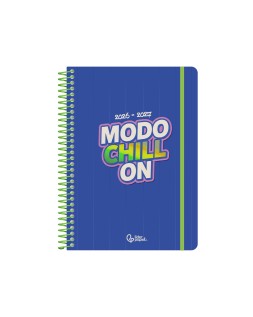 Agenda escolar liderpapel 26-27 espiral mix 2 diseños surtidos bilingüe 80g papel fsc expositor 14 unidades