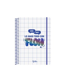 Agenda escolar liderpapel 26-27 espiral mix 2 diseños surtidos bilingüe 80g papel fsc expositor 14 unidades