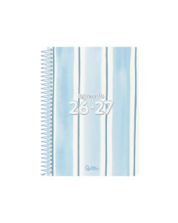 Agenda escolar liderpapel 26-27 espiral mix 2 diseños surtidos bilingüe 80g papel fsc expositor 14 unidades