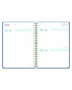 Agenda escolar liderpapel 26-27 espiral mix 2 diseños surtidos bilingüe 80g papel fsc expositor 14 unidades