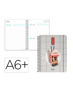 Agenda escolar liderpapel 26-27 espiral oriental dia pagina a6+ bilingue 80g papel fsc fideos