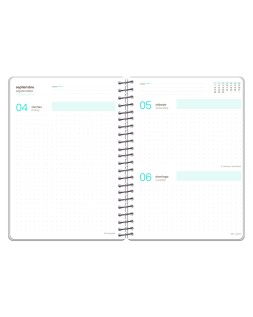 Agenda escolar liderpapel 26-27 espiral oriental dia pagina a6+ bilingue 80g papel fsc fideos