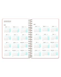 Agenda escolar liderpapel 26-27 espiral oriental semana vista a6+ bilingue 80g papel fsc gato