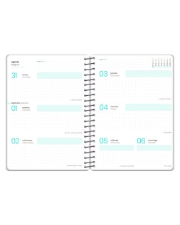 Agenda escolar liderpapel 26-27 espiral oriental semana vista a6+ bilingue 80g papel fsc fideos