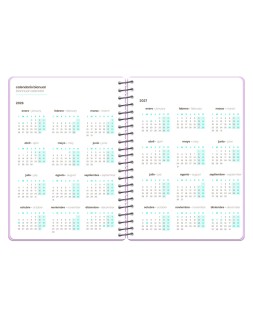 Agenda escolar liderpapel 26-27 espiral oriental semana vista a6+ bilingue 80g papel fsc sacapuntas