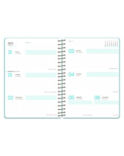 Agenda escolar liderpapel 26-27 espiral fantasy f semana vista a6+ bilingue 80g papel fsc diseño4