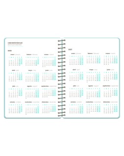 Agenda escolar liderpapel 26-27 espiral fantasy f semana vista a6+ bilingue 80g papel fsc diseño4