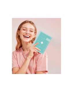 Agenda escolar antartik 26-27 espiral essentials dia pagina a5+ bilingue 80g papel fsc azul oscuro