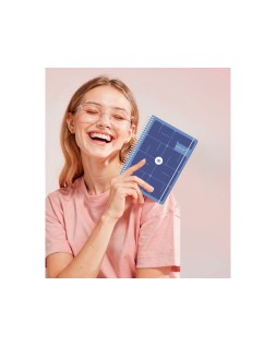 Agenda escolar antartik 26-27 espiral essentials dia pagina a5+ bilingue 80g papel fsc naranja