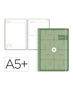 Agenda escolar antartik 26-27 espiral essentials dia pagina a5+ bilingue 80g papel fsc rosa