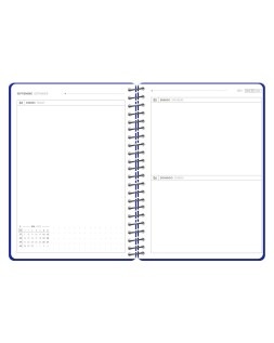 Agenda escolar antartik 26-27 espiral pack and go dia paginaa5+ bilingüe 80g papel fsc azul marino