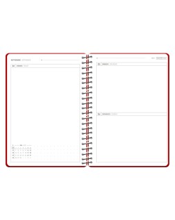 Agenda escolar antartik 26-27 espiral pack and go dia paginaa5+ bilingüe 80g papel fsc rojo