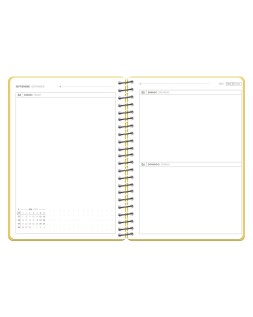 Agenda escolar antartik 26-27 espiral pack and go dia paginaa5+ bilingüe 80g papel fsc amarillo