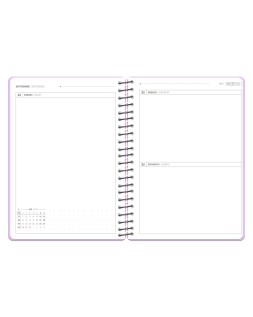 Agenda escolar antartik 26-27 espiral pack and go dia paginaa5+ bilingüe 80g papel fsc morado