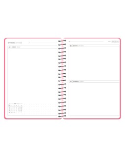 Agenda escolar antartik 26-27 espiral pack and go dia paginaa5+ bilingüe 80g papel fsc rosa coral