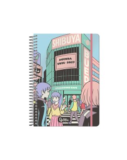 Agenda escolar liderpapel 26-27 espiral mix diseños surtidos bilingüe 80g papel fsc expositor 6 unidades