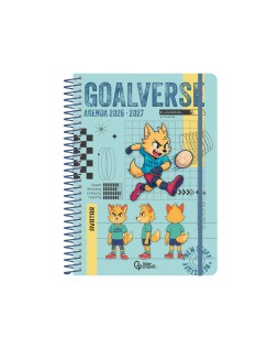 Agenda escolar liderpapel 26-27 espiral mix diseños surtidos bilingüe 80g papel fsc expositor 6 unidades