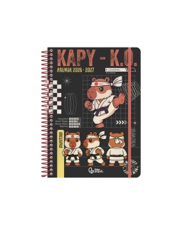 Agenda escolar liderpapel 26-27 espiral mix diseños surtidos bilingüe 80g papel fsc expositor 6 unidades