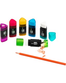 Goma de borrar liderpapel triangular con sacapuntas
