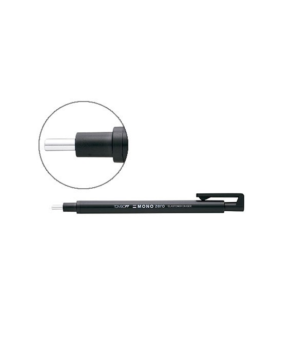 Portagomas tombow mono zero con clip goma redonda 2,3 mm diametro color negro