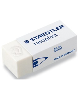 Goma de borrar staedtler 526 b30 plastico blanca