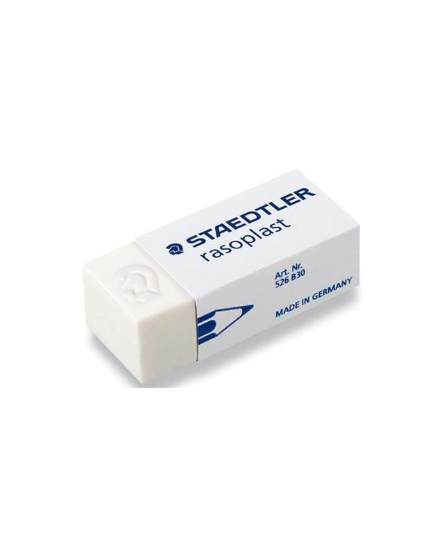 Goma de borrar staedtler 526 b30 plastico blanca