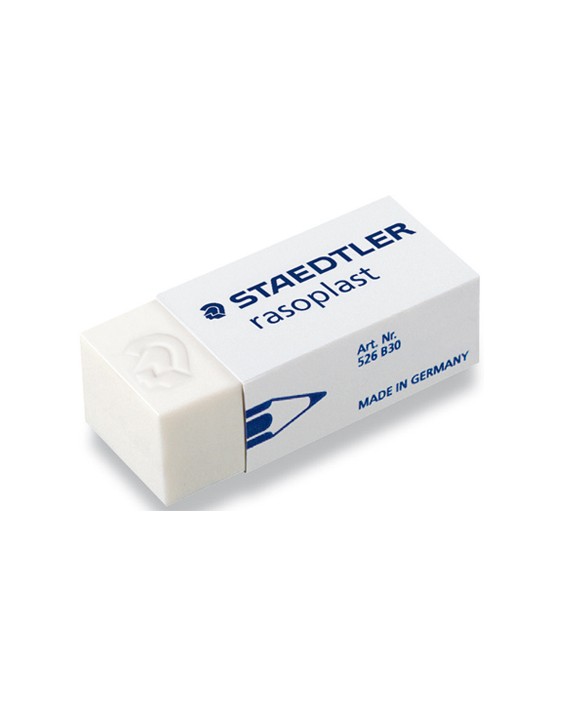 Goma de borrar staedtler 526 b30 plastico blanca