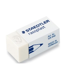Goma de borrar staedtler 526 b40 plastico blanca